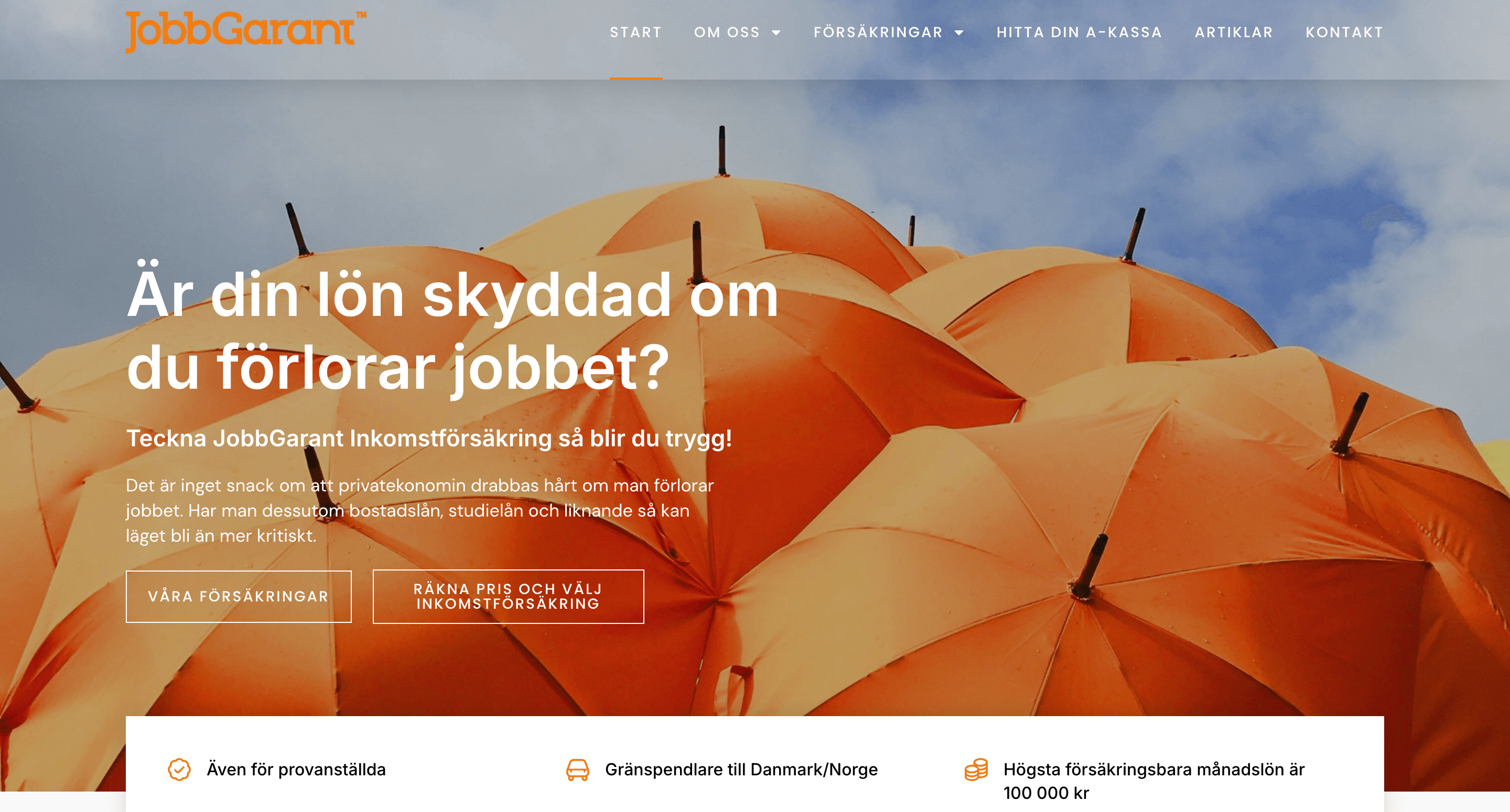 JobbGarant hemsida