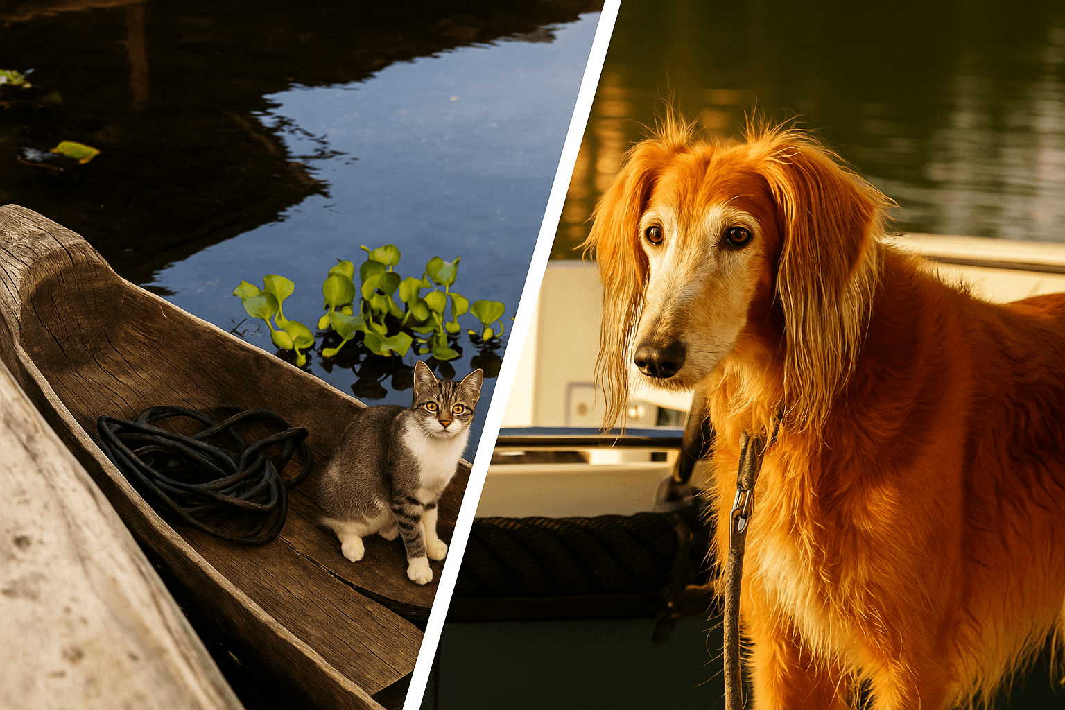 hund katt båt