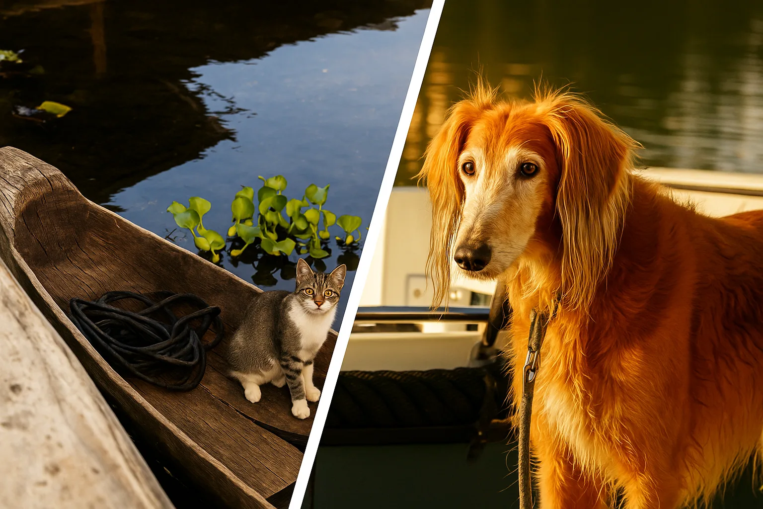 hund katt båt